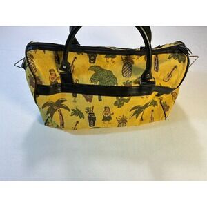 Pioneer Express‎ Vintage Duffle Bag Tapestry Tiki Tropical Hawaiian Weekend Bag